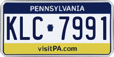PA license plate KLC7991