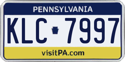 PA license plate KLC7997