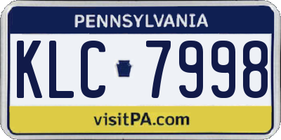 PA license plate KLC7998