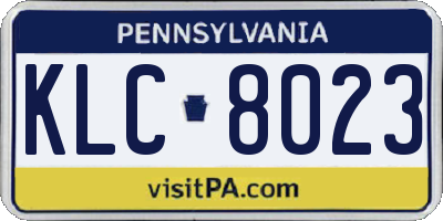 PA license plate KLC8023