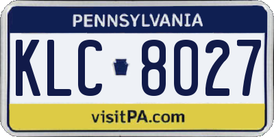 PA license plate KLC8027
