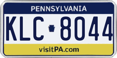 PA license plate KLC8044