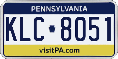 PA license plate KLC8051