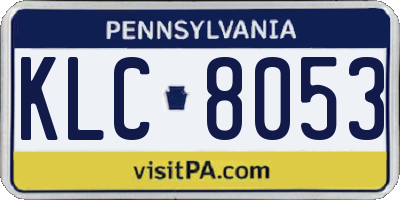 PA license plate KLC8053
