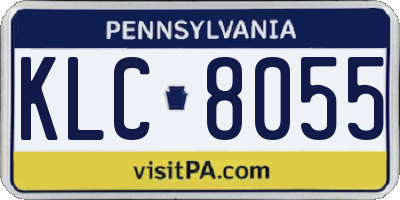 PA license plate KLC8055