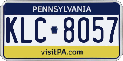 PA license plate KLC8057