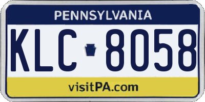 PA license plate KLC8058