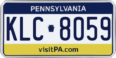 PA license plate KLC8059