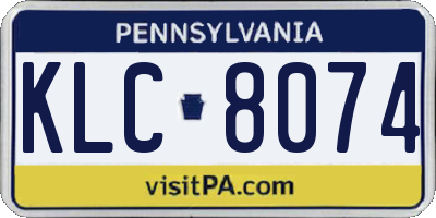 PA license plate KLC8074