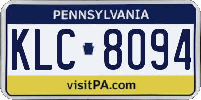 PA license plate KLC8094