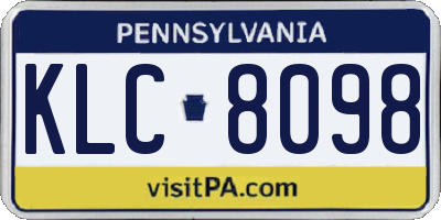 PA license plate KLC8098