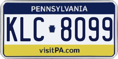 PA license plate KLC8099