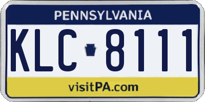 PA license plate KLC8111
