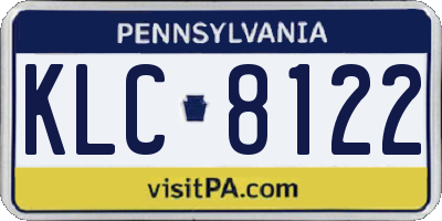 PA license plate KLC8122