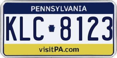 PA license plate KLC8123