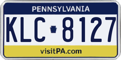 PA license plate KLC8127