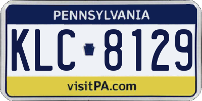 PA license plate KLC8129