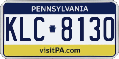 PA license plate KLC8130