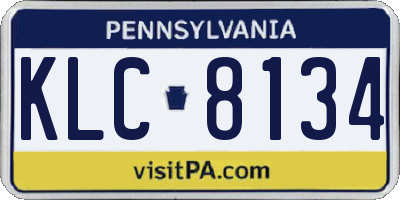 PA license plate KLC8134