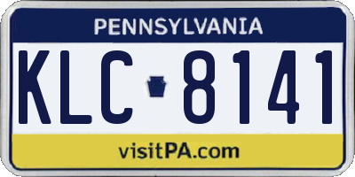 PA license plate KLC8141