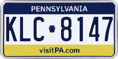 PA license plate KLC8147