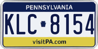 PA license plate KLC8154