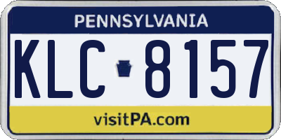 PA license plate KLC8157
