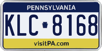 PA license plate KLC8168