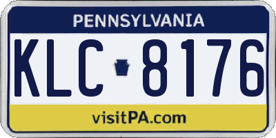 PA license plate KLC8176