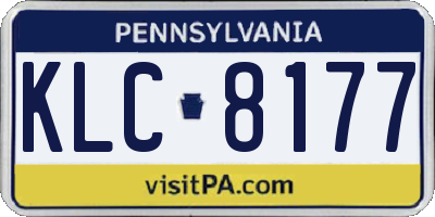 PA license plate KLC8177