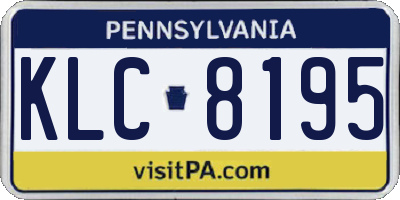 PA license plate KLC8195