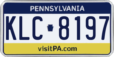 PA license plate KLC8197