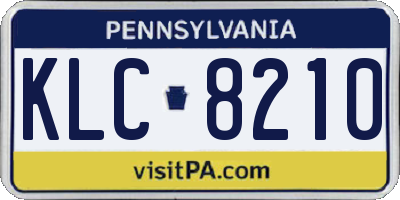 PA license plate KLC8210