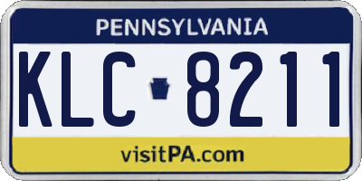 PA license plate KLC8211