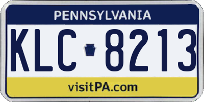 PA license plate KLC8213