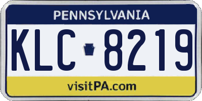 PA license plate KLC8219