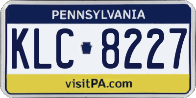 PA license plate KLC8227
