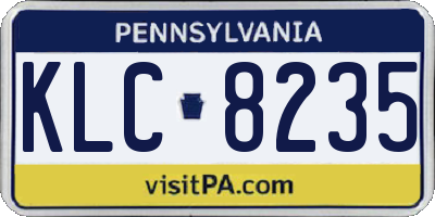 PA license plate KLC8235