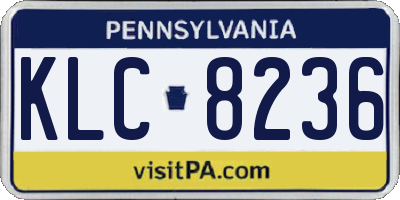 PA license plate KLC8236