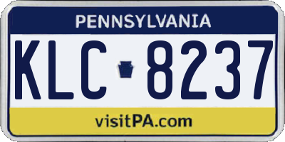 PA license plate KLC8237