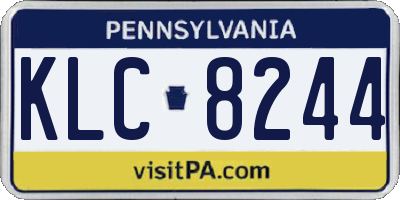PA license plate KLC8244