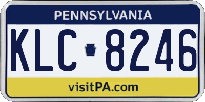 PA license plate KLC8246