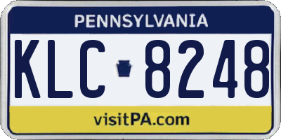 PA license plate KLC8248