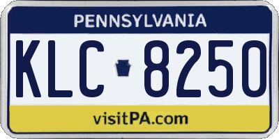 PA license plate KLC8250