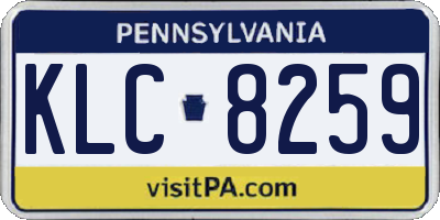 PA license plate KLC8259
