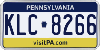PA license plate KLC8266