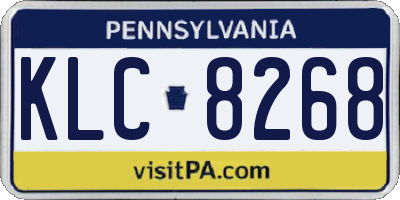 PA license plate KLC8268