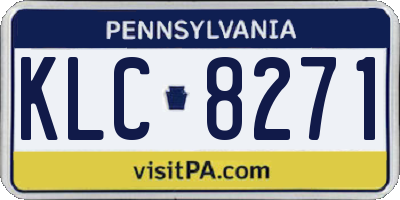PA license plate KLC8271
