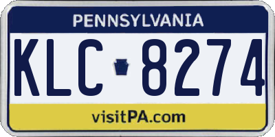 PA license plate KLC8274