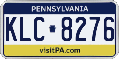 PA license plate KLC8276